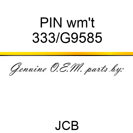 PIN wm't 333/G9585