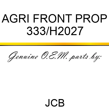 AGRI FRONT PROP 333/H2027