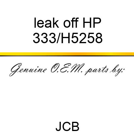 leak off HP 333/H5258