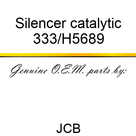 Silencer catalytic 333/H5689