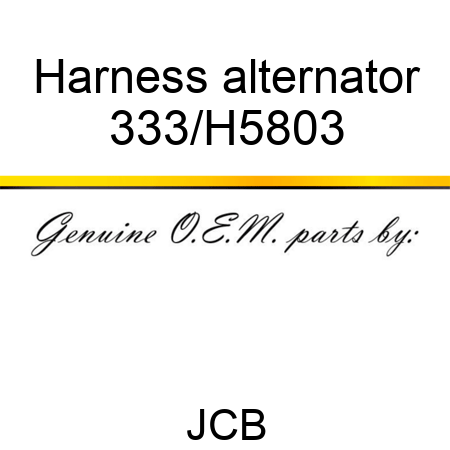 Harness alternator 333/H5803