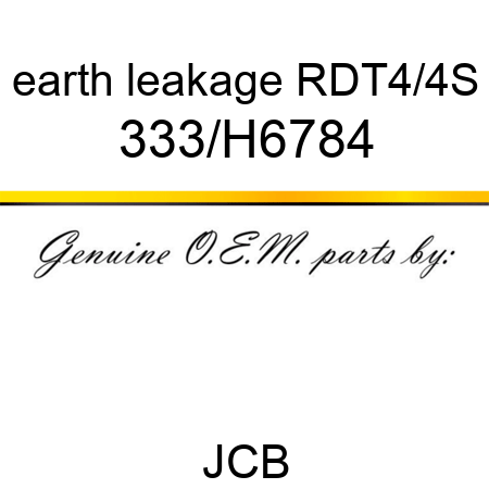 earth leakage RDT4/4S 333/H6784