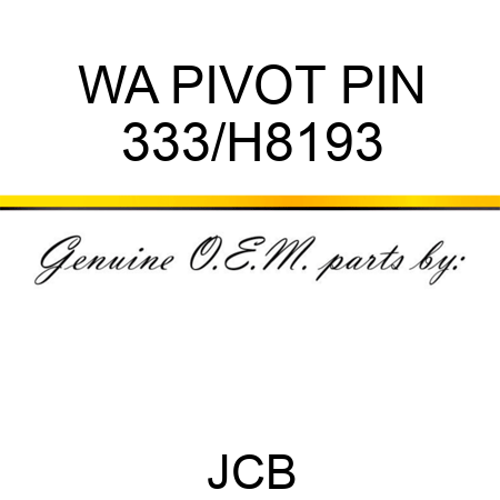 WA PIVOT PIN 333/H8193