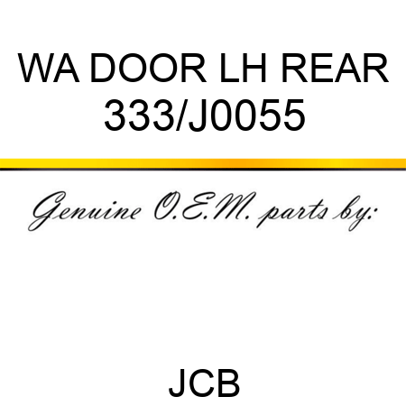 WA DOOR LH REAR 333/J0055