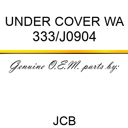 UNDER COVER WA 333/J0904