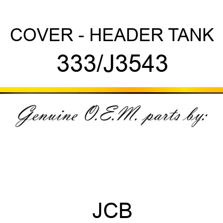 COVER - HEADER TANK 333/J3543