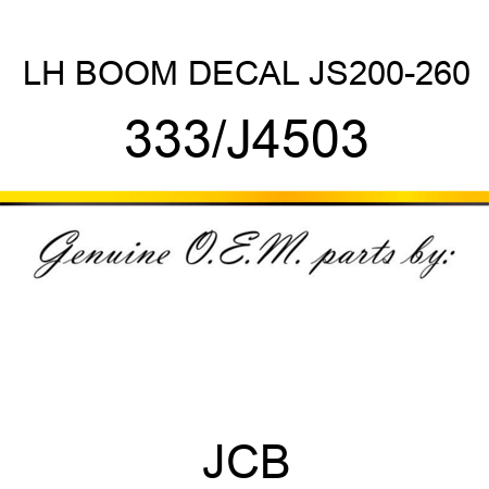 LH BOOM DECAL JS200-260 333/J4503