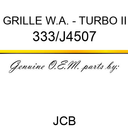 GRILLE W.A. - TURBO II 333/J4507