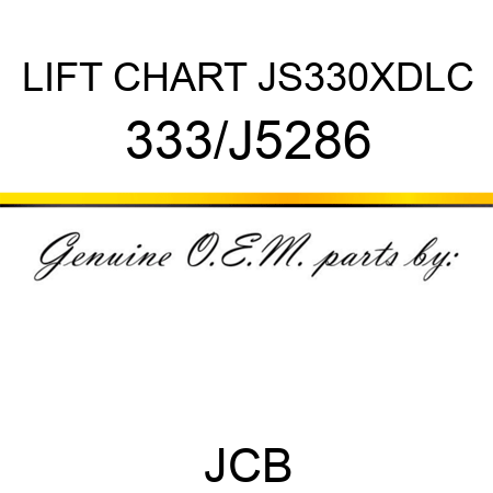 LIFT CHART JS330XDLC 333/J5286