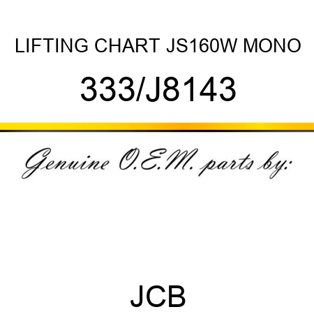 LIFTING CHART JS160W MONO 333/J8143