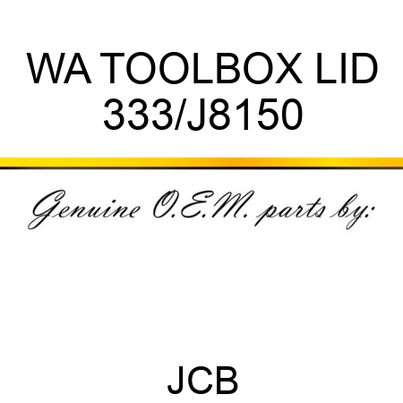 WA TOOLBOX LID 333/J8150
