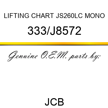 LIFTING CHART JS260LC MONO 333/J8572