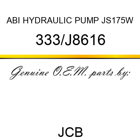 ABI HYDRAULIC PUMP JS175W 333/J8616