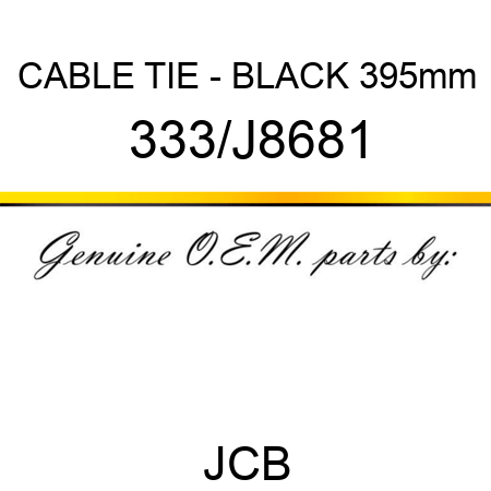 CABLE TIE - BLACK 395mm 333/J8681