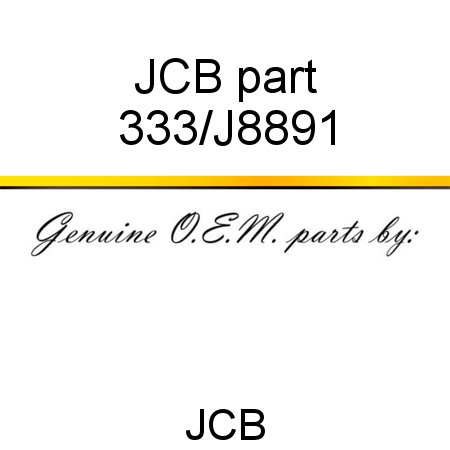 JCB part 333/J8891