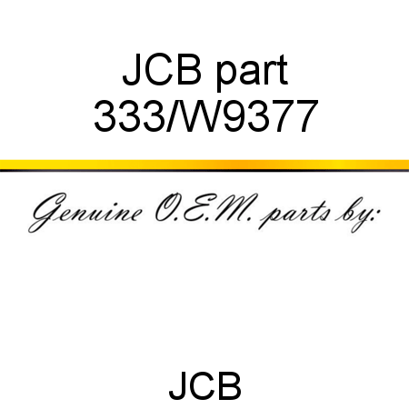 JCB part 333/W9377
