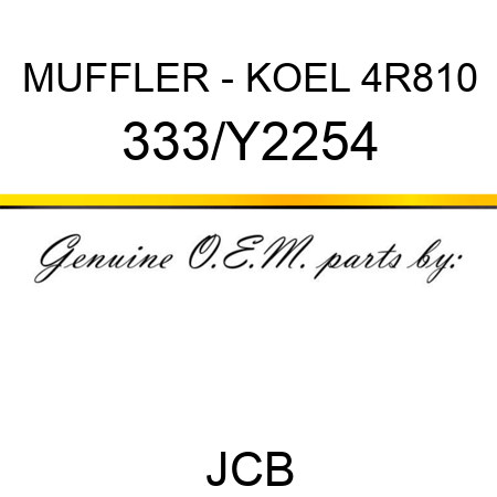 MUFFLER - KOEL 4R810 333/Y2254