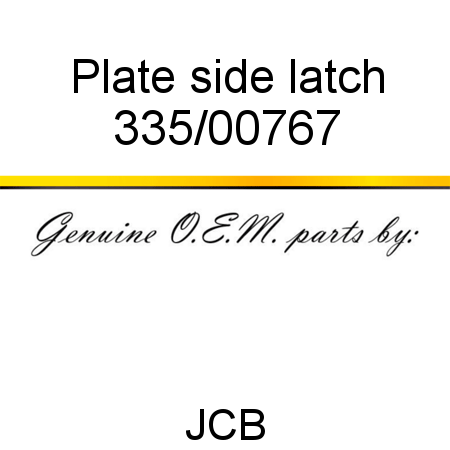 Plate, side latch 335/00767