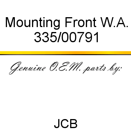 Mounting, Front W.A. 335/00791