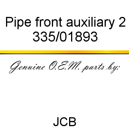 Pipe, front auxiliary 2 335/01893