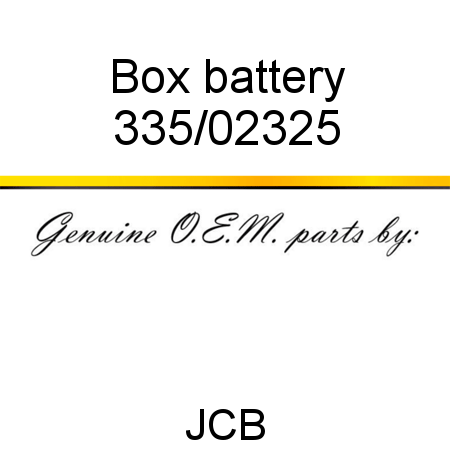 Box, battery 335/02325