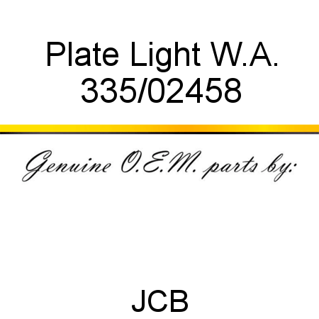 Plate, Light W.A. 335/02458