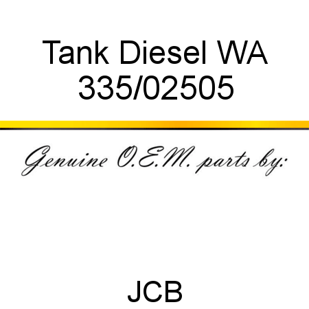 Tank, Diesel WA 335/02505