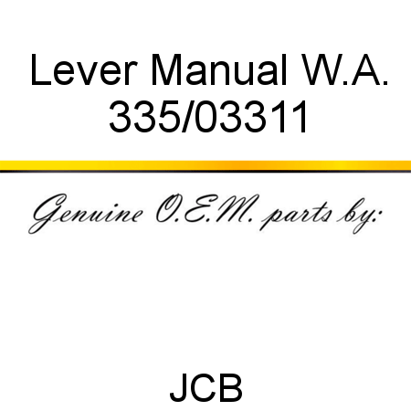 Lever, Manual W.A. 335/03311
