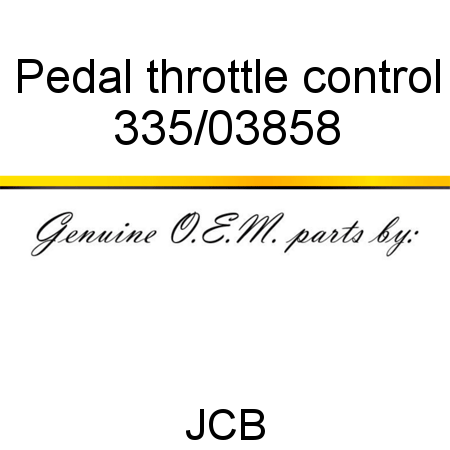 Pedal, throttle control 335/03858