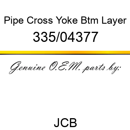 Pipe, Cross Yoke Btm Layer 335/04377
