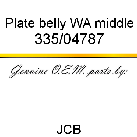 Plate, belly WA, middle 335/04787
