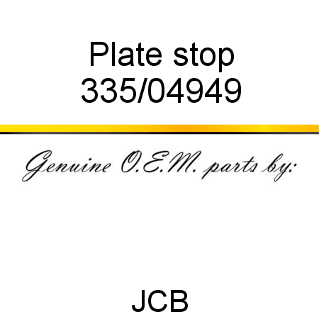 Plate, stop 335/04949