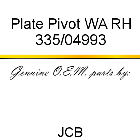 Plate, Pivot, WA RH 335/04993