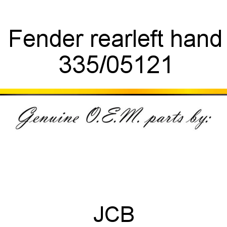 Fender, rear,left hand 335/05121