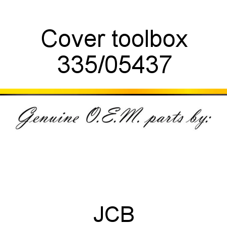 Cover, toolbox 335/05437