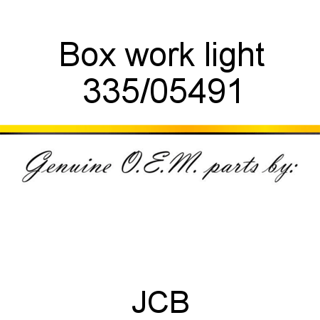 Box, work light 335/05491