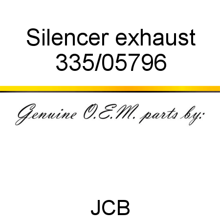 Silencer, exhaust 335/05796