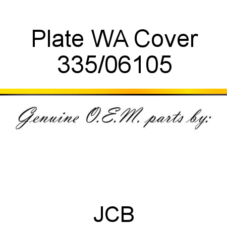 Plate, WA Cover 335/06105