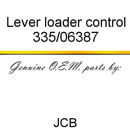 Lever, loader control 335/06387