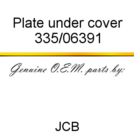 Plate, under cover 335/06391
