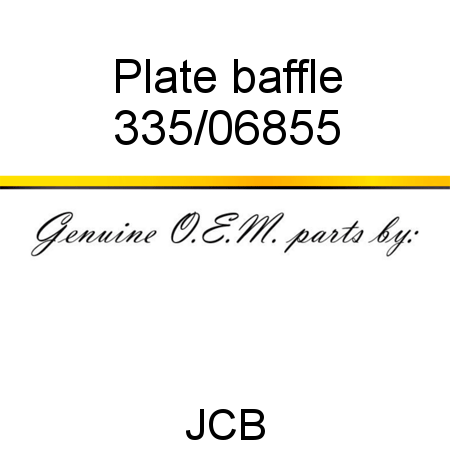 Plate, baffle 335/06855