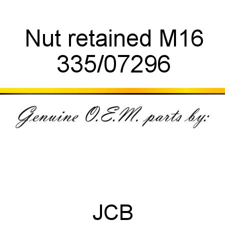 Nut, retained M16 335/07296