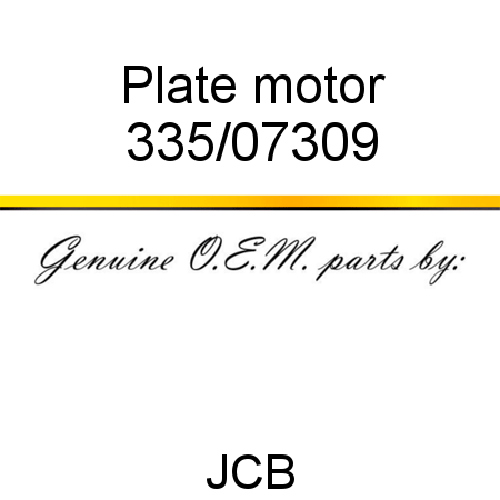 Plate, motor 335/07309