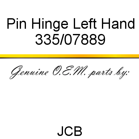 Pin, Hinge Left Hand 335/07889