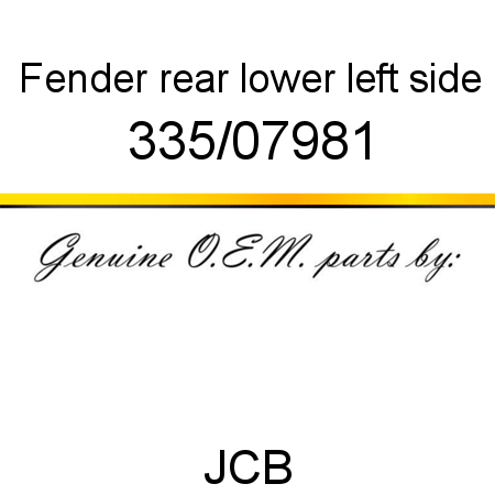 Fender, rear lower, left side 335/07981