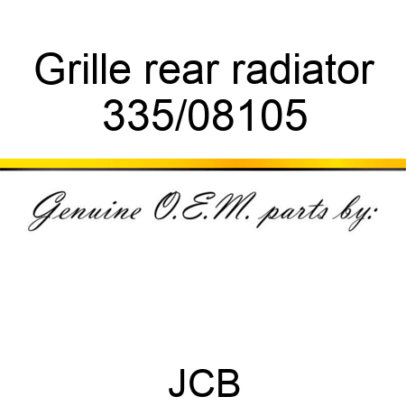 Grille, rear radiator 335/08105
