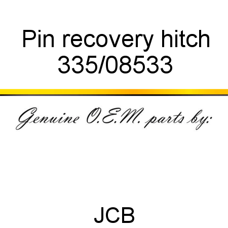 Pin, recovery hitch 335/08533