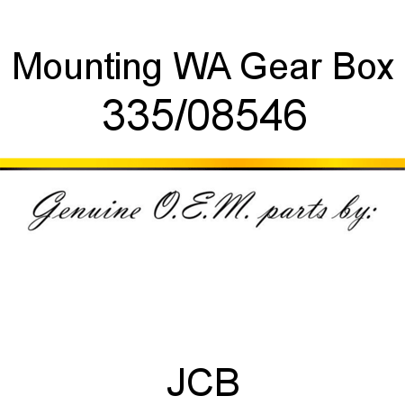 Mounting, WA Gear Box 335/08546