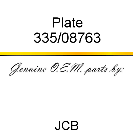 Plate 335/08763
