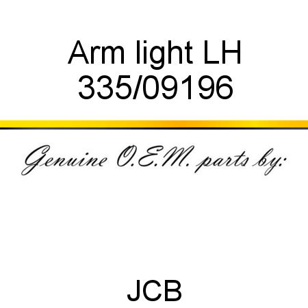 Arm, light, LH 335/09196